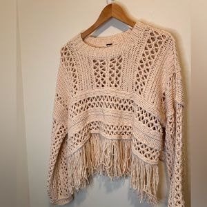 NWT Free People Fringe Sweater